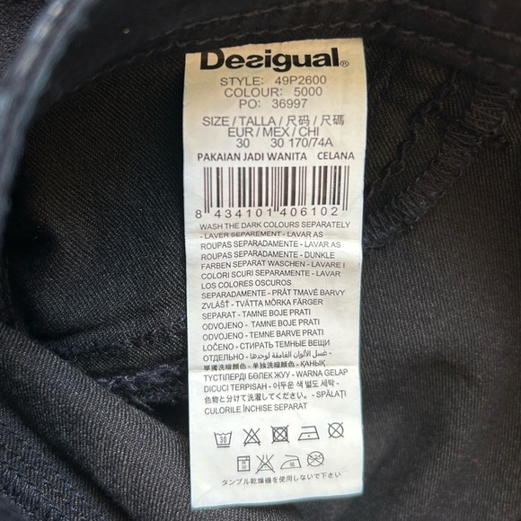 DESIGUAL Women's Slim Fit Denim Jeans Embroidered Detail - Picture 10 of 11